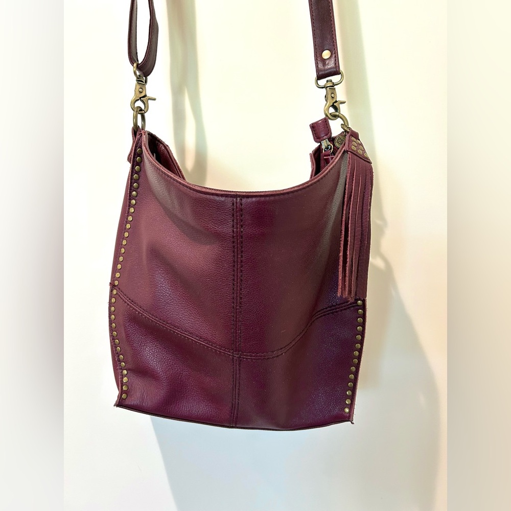 The Sak Aubergine Leather Shoulder Bag